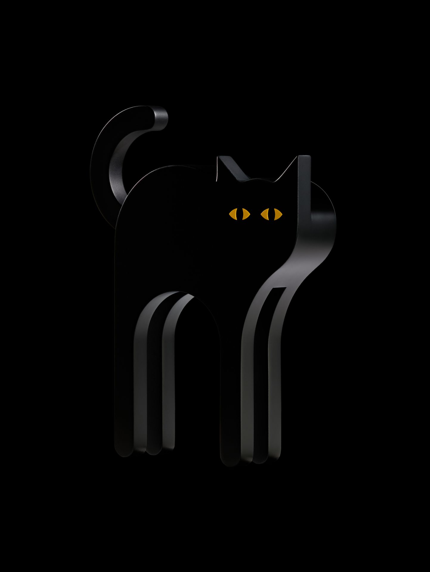 Cat Figure en bois Tecta | Noir | TECTA CAT BLACK
